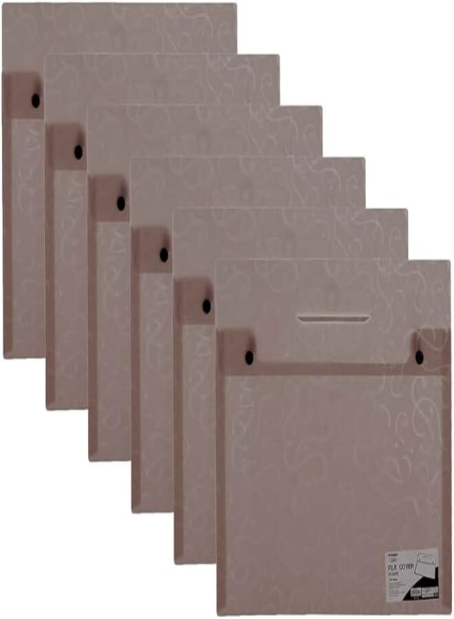 3A JR843 Plastic Paper Folder 30 * 35 cm With Clips 6 Pieces - Black